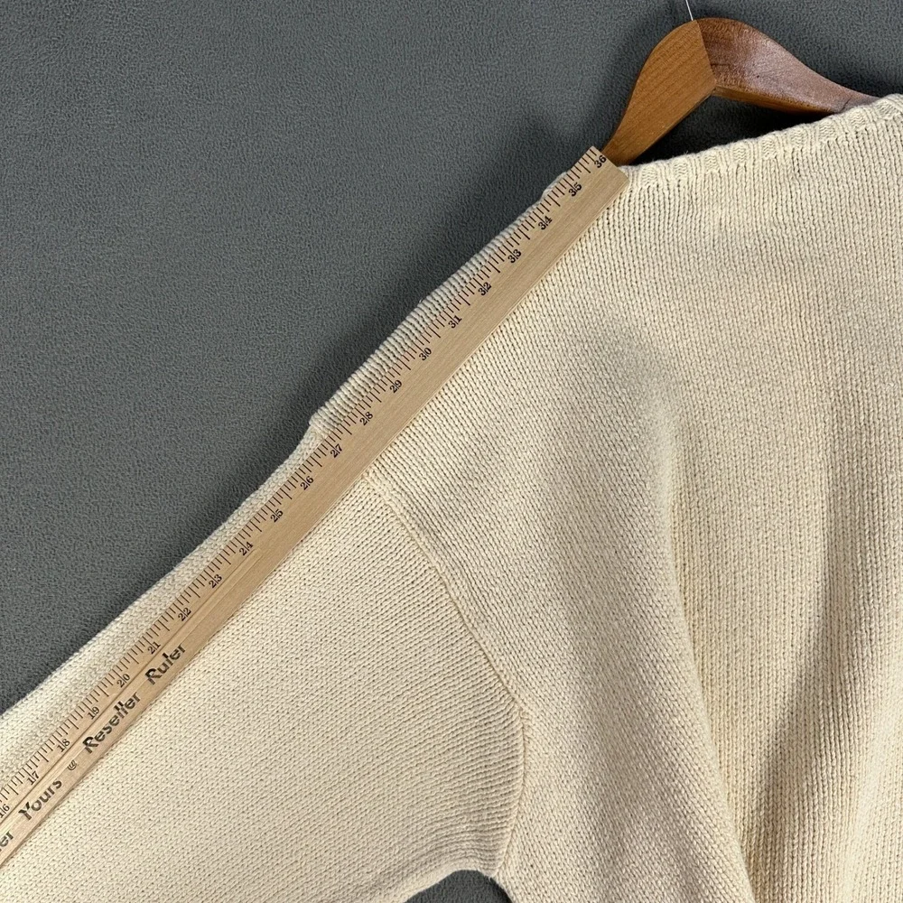 Polo Ralph Lauren Sweater 2XL Ivory Beige Pony Rib Knit Heavyweight Old Money